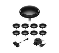 ledscom.de Lampada da terra a LED BUNDA, 1 lampada, extrapiatta, per esterni, alluminio, nero, rotonda, 7cm Ø, bianco caldo, set di 9