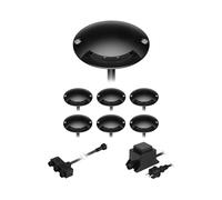 ledscom.de Lampada da terra a LED BUNDA, 1 lampada, extrapiatta, per esterni, alluminio, nero, rotonda, 7cm Ø, bianco caldo, set di 7
