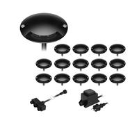 ledscom.de Lampada da terra a LED BUNDA, 1 lampada, extrapiatta, per esterni, alluminio, nero, rotonda, 7cm Ø, bianco caldo, set di 15