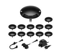 ledscom.de Lampada da terra a LED BUNDA, 1 lampada, extrapiatta, per esterni, alluminio, nero, rotonda, 7cm Ø, bianco caldo, set di 12