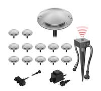 Lampada da terra a LED Bunda 2 luci con sensore crepuscolare per esterni