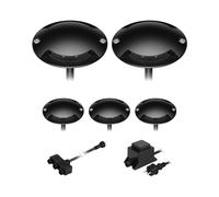 ledscom.de Lampada da pavimento a LED Bunda, a 2 fiamme, nera per esterni, transitabile, bianco caldo, set da 5