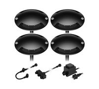 ledscom.de Lampada da terra a LED Bunda, a 2 fiamme, nera per esterni, transitabile, bianco caldo, set da 4