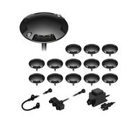 Lampada da terra a LED Bunda 4-flame nero per esterni