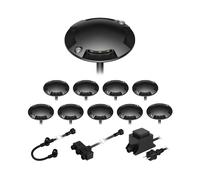 ledscom.de Lampada da terra a LED Bunda, a 4 fiamme, nera per esterni, transitabile, bianco caldo, set da 10