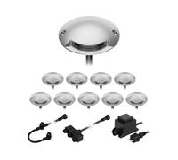 ledscom.de Luce di superficie a LED Bunda, 1 lampada, per esterni, transitabile, bianco caldo, set da 10