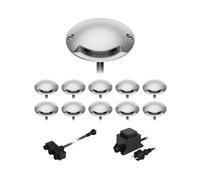 ledscom.de Luce di superficie a LED Bunda, 1 lampada, per esterni, transitabile, bianco caldo, set da 11