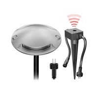 Lampada da terra a LED Bunda, a 2 lampade, con sensore crepuscolare per esterni,