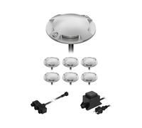 ledscom.de Lampada da terra a LED Bunda, 4 luci, per esterni, passabile, bianco caldo, set di 7