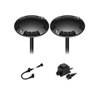 ledscom.de Lampada da pavimento a LED Bunda, a 4 fiamme, per esterni, nera, transitabile, bianco freddo, set di 2