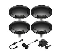 ledscom.de Lampada da terra a LED Bunda, a 4 fiamme, per esterni, nera, transitabile, bianco caldo, set da 4