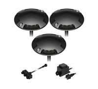 ledscom.de Lampada da terra a LED Bunda, a 4 fiamme, per esterni, nera, transitabile, bianco freddo, set da 3