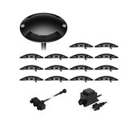 ledscom.de Lampada da pavimento a LED Bunda nero, a 2 fiamme, per esterni, transitabile, bianco caldo, set da 15