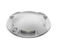 ledscom.de Luce di terra a LED, segnavia BUNDA per esterni, IP67, 4 fiamme, alluminio, rotondo, 70mm Ø, bianco caldo, luce di terra a superficie, lampada di terra a superficie, lampada di terra, luce