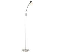 Lampada da terra a LED color ferro - lampada da terra con interruttore e testa regolabile - lampadina inclusa - altezza 140 cm - Ø 23 cm - attacco E14 - max. 25 W - in metallo/vetro