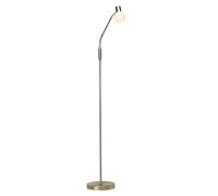 Lampada da terra a LED color ottone - lampada da terra con interruttore e testa regolabile - lampadina inclusa - altezza 140 cm - Ø 23 cm - attacco E14 - max. 25 W - in metallo/vetro