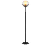 Lampada da terra a LED con interruttore, vetro effetto fumé nero opaco, H 154,5 cm
