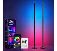 Lampada da terra a LED, lampada angolare a LED RGB con app e telecomando, sincronizzazione musicale, 16 milioni di colori, lampada intelligente per soggiorno, camera da letto e gaming-Confezione da 2