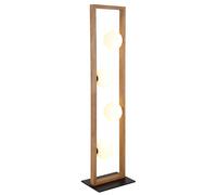 Lampada da terra a LED, lampada da salotto, interruttore a pedale, legno, vetro, nero, H 110 cm