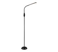 Lampada da terra a LED nera Lampada da terra con interruttore a sfioramento, braccio flessibile, colori della luce regolabili, 5W 700lm bianco caldo-bianco neutro, H 145 cm