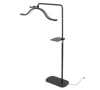 Lampada da Terra a LED per Ciglia, Lampada a Mezza Luna da 29 Pollici per Estensione Ciglia, Luce per Estetista 3200K-5600K con Clip per Telefono Illuminazione per Ciglia di (Nero)