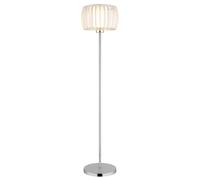 Globo Lampada Da Terra LED Acciaio Cromo Con Interruttore A Pedale H 150 Cm
