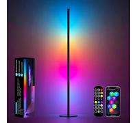 Lampada da terra a LED per soggiorno, dimmerabile, 140 cm, con telecomando e app, lampada da terra con 16 milioni di colori, modalità musica, modalità fai da te e funzione temporizzazione per