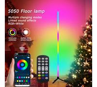 Lampada da terra a LED RGB con modalità di illuminazione dinamica, lampada al neon che si sincronizza con il salotto, la camera da letto, la musica della festa tramite telecomando, lampada da terra sm
