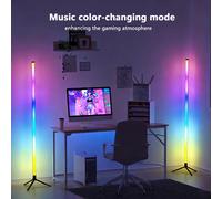 Lampada da terra a LED RGB Decorazione della stanza da 120 cm, atmosfera della stanza dei giochi Luce d'angolo Telecomando e controllo dell'app Bluetooth