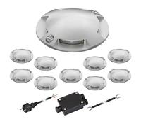 Lampada da terra a LED RUNDA per esterni IP67 a 4 luci in alluminio rotondo 70