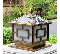 Lampada da Terra a Palo Solare, Moderna e Minimalista, per Esterni, in Alluminio Pressofuso con Finitura Nera, con Luce Bianca a 6000K Alimentata a Energia Solare./Ott/30 Centimetri