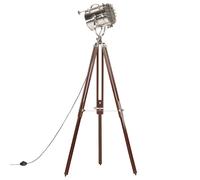 Lampada da Terra a Treppiede Legno Massello di Mango 180 cm