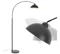 Lampada da Terra ad Arco 204cm Moderna Nera, Lampada da Terra per Salotto e Soggiorno con Montaggio Facile in 5 Minuti, Base 30cm 5kg Antiribaltamento, per Camera da Letto (Lampadina Non Inclusa)