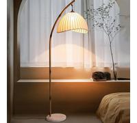 Lampada da Terra ad Arco da 64,2 Pollici Lampada da Terra di metà secolo con Paralume in Tessuto Base in Marmo Lampada Alta retrò Lampada da Terra Alta sopra Il Divano Lampada da Lettura ad Arco per