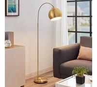 Lampada da terra ad arco Lindby Moisia, colore ottone, metallo, 148 cm LINDBY