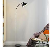 Lampada da Terra ad Arco per Soggiorno, Lampada da Terra Industriale da 61,8 Pollici, Testa Girevole a 180°, lampade da Terra Alte, Lampada da Lettura in Metallo Nero, Lampada da Tavolo Alta sopra Il