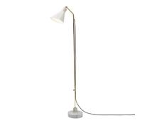 Lampada da Terra Alzabile Bianco/ Ottone e Marmo Bianco