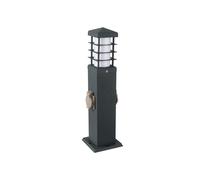 Lampada Da Terra Attacco E27 + Multipresa a Colonna 2 Prese Schuko 16A 455mm IP4