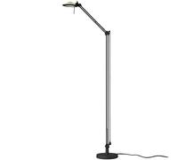 Lampada da Terra Berenice Corpo Nero con Paralume in Vetro Verde