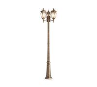 Lampada Da Terra Classica Da Esterno Alluminio Oro 3 Luci E27 60W Ip44