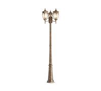 Lampada Da Terra Classica Da Esterno Alluminio Oro 3 Luci E27 60W Ip44