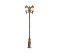 Lampada Da Terra Classica Da Esterno Alluminio Oro 3 Luci E27 60W Ip44