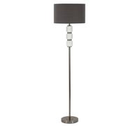 Lampada da terra con base Bianco E grigio in vetro EVA ONE diametro 42xh 164 cm paralume in velluto dorato grigio