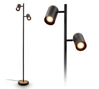 Lampada da terra con interruttore a cavo faretti orientabili 2x attacco GU10
