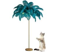 ANram Lampada da Terra con Piume di Struzzo, Lampade con Piume Moderne Semplici Illuminazione da Terra, Illuminazione a LED, Lampada con Piume in Stile Arte Moderna, Lampada da Terra con Treppiede