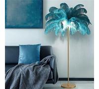 Lampada da terra con piume per soggiorno con 3 temperature di colore, lampada da terra moderna in piume bianche di struzzo Lampade alte in metallo Lampada da lettura per camera da letto (portalampada