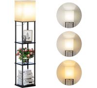 Lampada da Terra con Ripiani, 3 Temperature di Colore, Lampade da Terra Inclusa