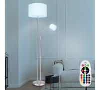 Lampada Da Terra Con Telecomando Dimmabile In Tessuto RGB LED H 175Cm