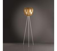 Lampada Da Terra Con Treppiede 1 Luce Queen In Polilux Oro D60 Made In Italy