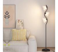 Lampada da terra creativa a forma di fiore, paralume in acrilico, lampade da terra, lampada verticale in metallo lucido, luci da terra decorative per soggiorno, lampade da lettura per interni, lampa